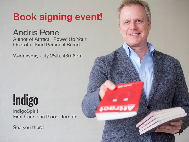 Andris Pone, Author of Attract - Book signing event at Indigo