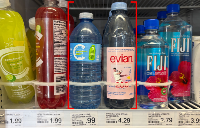 Bottled water brands with prices